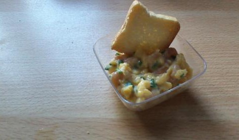 Brouillade d'oeuf aux crevettes