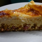 Quiche lardons et fromage de chèvre, à base de lait concentré